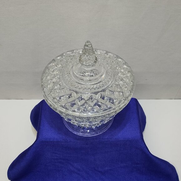 Anchor Hocking Wexford Candy Dish Crisscross Pattern Footed Centerpiece Vintage - Picture 3 of 7